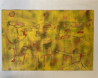 1961 Charles Lassiter Abstract Surreal Painting
