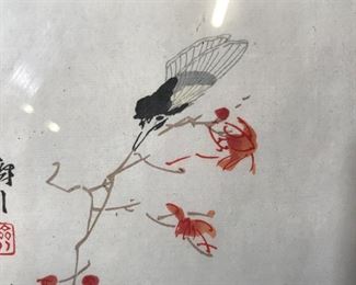 Asian Woodblock Print on Paper