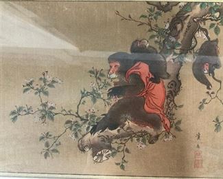 Japanese Macaque Woodblock