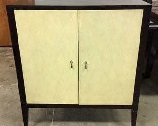 Etched Chagrin Leather Cabinet