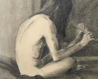 Huntley Signed Lithograph Nude