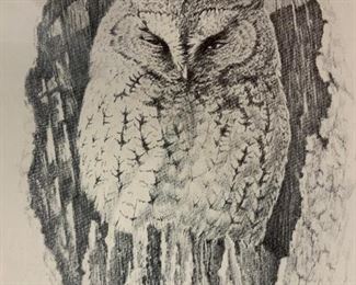 Don Witlatch Screech Owl Offset Lithograph