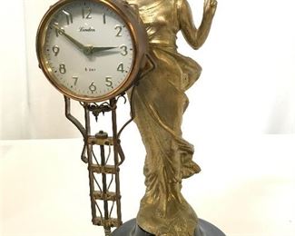 Gold Toned LINDEN Female Figural Clock