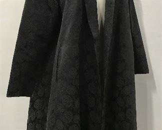 Vintage Asian Style Black Long Flare Coat, c1960s
