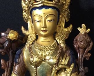 Bronze Gild Tibetan Goddess Statue