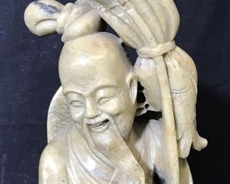 Stone Chinese Sculpture of Fisherman