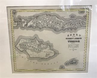 Dutch Map of Indonesia Lithograph