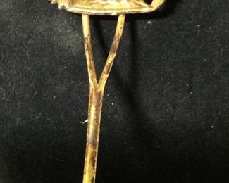 Ornamental Antique Hair Stickpin w/ Bird Figural