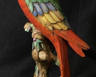 Ugo Zaccagnini Signed Ceramic Parrot