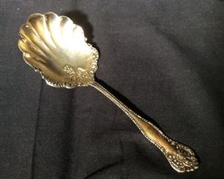 Antique Wm Rogers Plated Scallop Serving Spoon