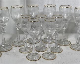 Set 13 Crystal Goblets Glasses
