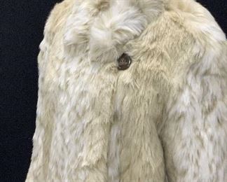 DENNIS BASSO Fully Lined Cream Faux Fur Coat