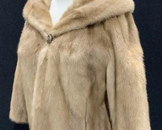 Monogrammed Brown Faux Fur Cropped Jacket
