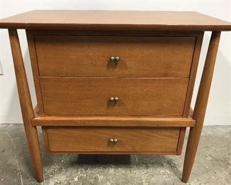 MCM Style 3 Drawer Wooden Side Table
