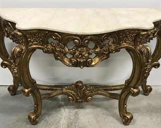 Marble Top Gilt Console Table