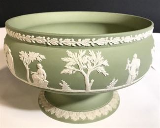 Green Toned WEDGWOOD Pedestaled Bowl
