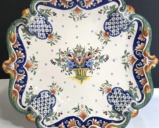 Footed Floral Detailed Decorative Porcelain Dish