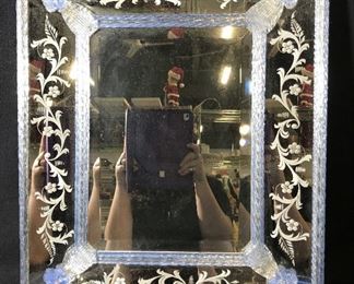 Restored Venetian Light Blue Glass Mirror