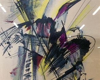 Roger Lersy Signed Abstract Lithograph