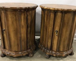 Pair Wooden BUTLER SPECIALTY Side Table Cabinets