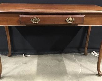 Vintage Wooden Cabriole Leg Console Table