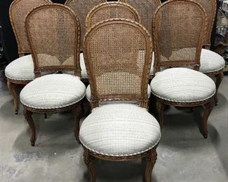 Set 8 Antique Cane Backed Side Chairs