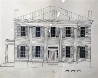 Jeffersonian Architecture Lithograph