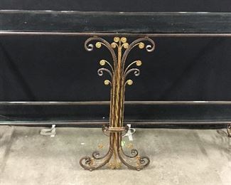Vintage Glass & Metal Console Table