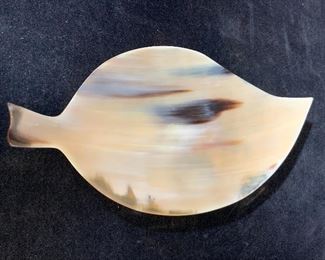 ARCA, Italian Polished Horn Leaf Platter