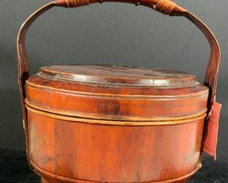 Decorative Antique Chinese Hardwood Basket