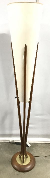 MCM Wooden Cone Shaped Floor Lamp