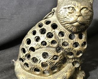 Bronze Cat Tea Light Holder