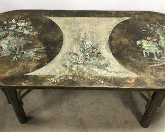 Acid Etched Patinated Brass LAVERNE Coffee Table