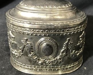 Antique Sterling Silver Plate Lidded Box