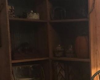 Collection if Americana collectibles 
Custom cypress and roof tin shelves