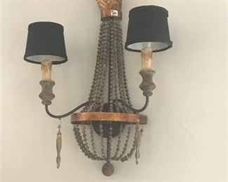 Gilt iron and wooden beads