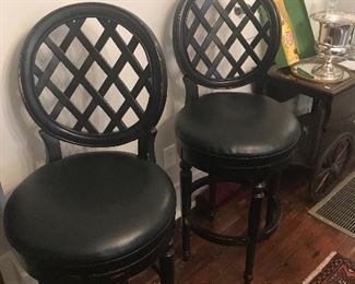 28” bar wooden bat stools with leather seating