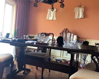 trestle table - lamp sold
