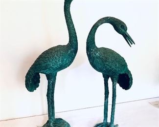 #2 Metal cranes fountain pieces 19 to 24 inches tall 225$  for the pair