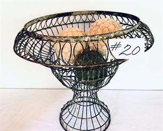 Metal wire basket 20 inches wide 17 inches tall $45