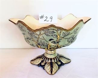Compote fruit bowl 12 inches wide by 7.5 inches tall $35