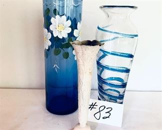 Set of three Vases 
7 to 10 inches tall set $35