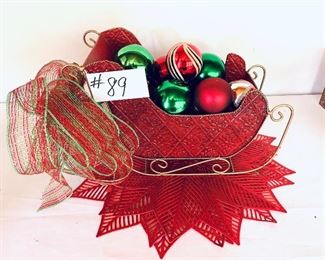 4  placemats and red sleigh set $22
