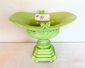 Lime green compote dish 
13 inches wide by 10 inches tall $28