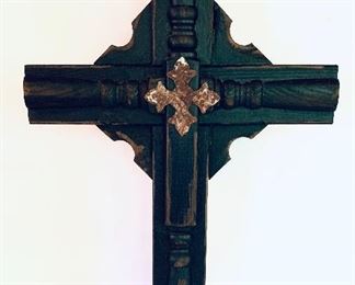 Large black wooden cross 18 inches wide by 25.5 inches tall $65