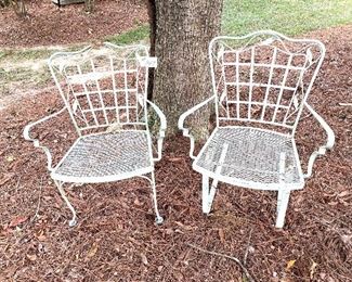 Pair of metal chairs 20 inch wide seats $150