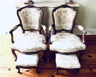 # 159- Pair a French style vintage chairs $375