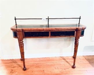 Console table 62 inches wide by 38 inches tall 19 inches deep $225