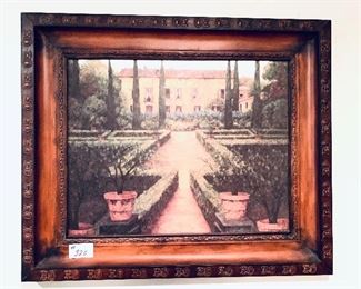 Landscape art on metal frame 45.5 inches wide by 38 inches tall $100