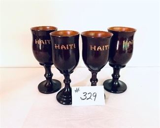 Set of four wooden goblets from Haiti 🇭🇹7.5 inches tall set $25